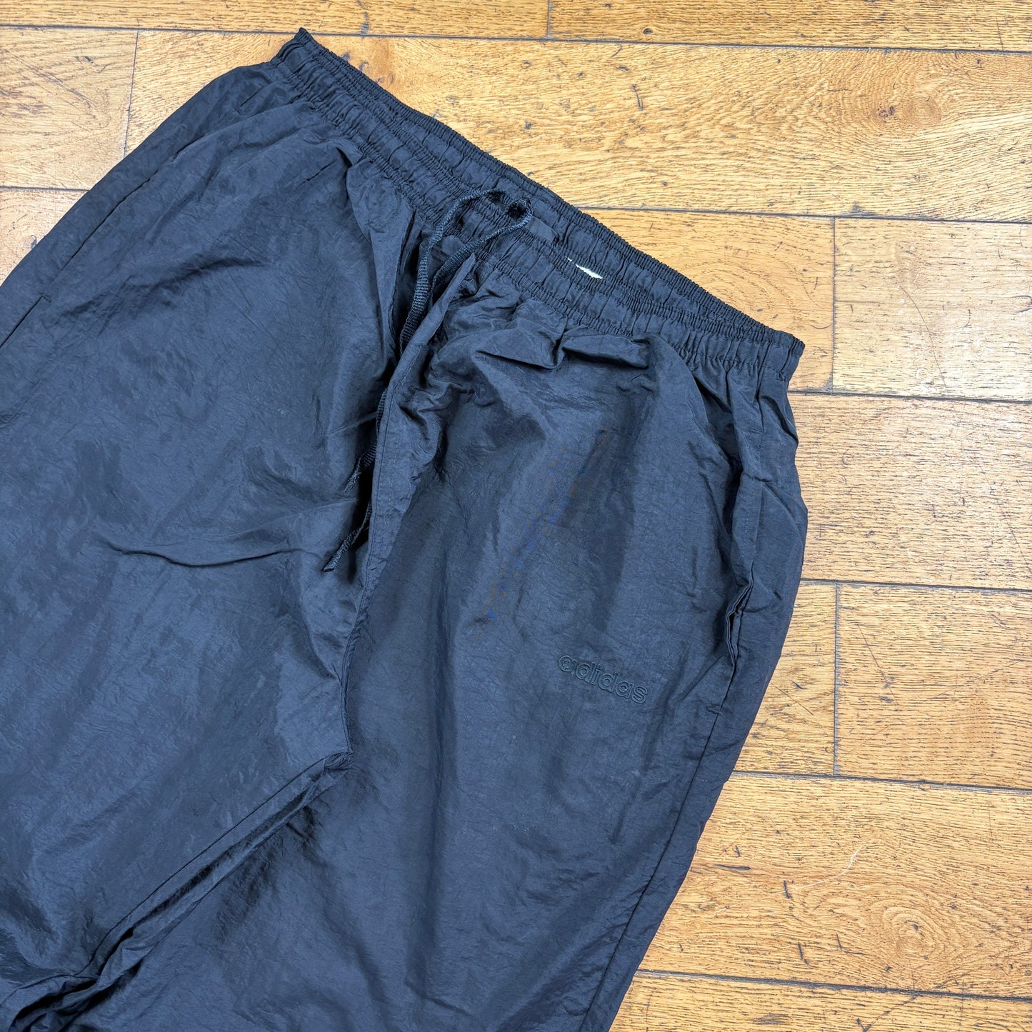 Vintage Adidas Black Baggy Tracksuit Sweatpants Track Pants Bottoms - XXL