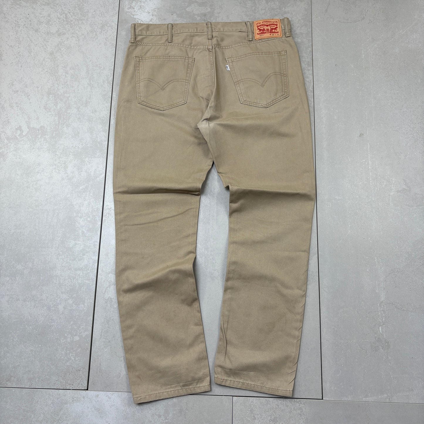 Vintage Levis 511 Slim Cream Chino Trousers - 38