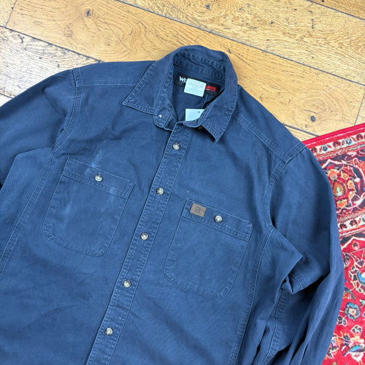 Vintage Wrangler Navy Workwear Shirt - M