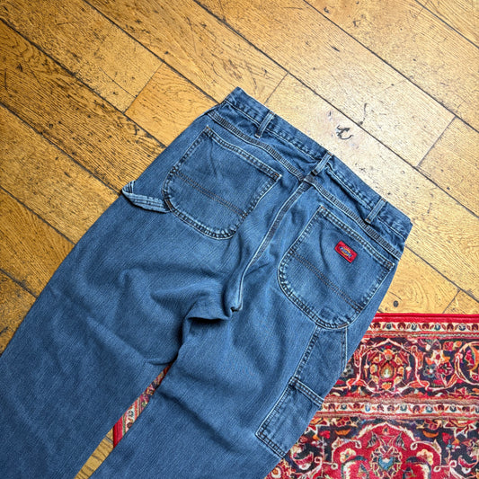 Vintage Dickies Workwear Carpenter Baggy Blue Jeans - 34R