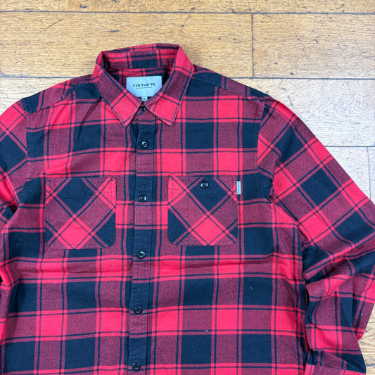 Vintage Carhartt Red Check Flannel Workwear Shirt - M