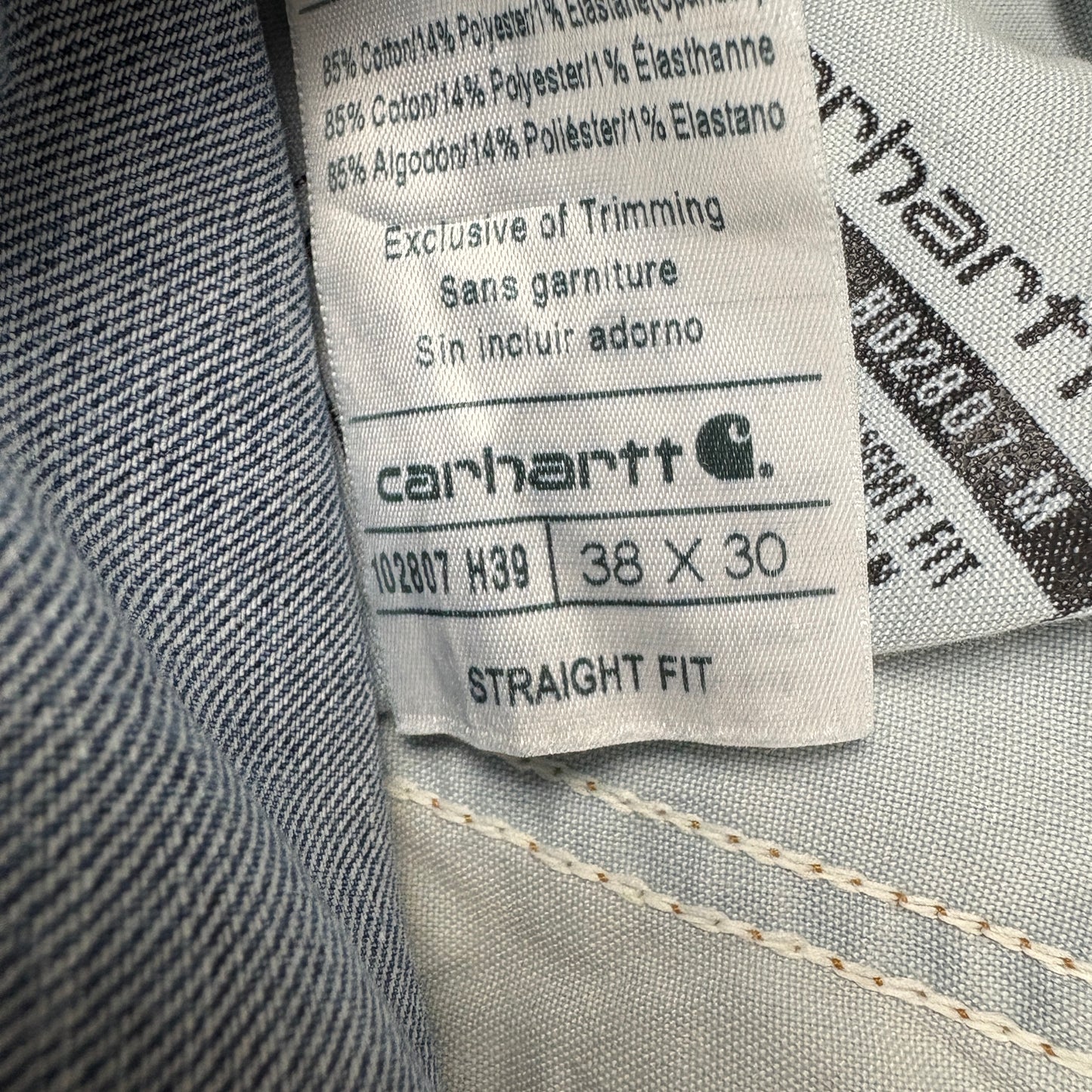 Vintage Carhartt Workwear Blue Carpenter Straight Jeans - 38
