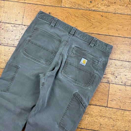 Vintage Carhartt Grey Double Knee Workwear Carpenter Baggy Trousers -