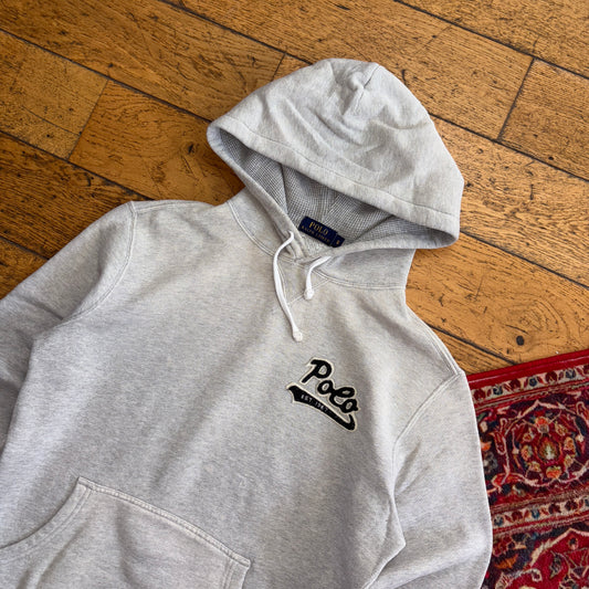 Vintage Ralph Lauren Polo Grey Embroidered Hoodie Sweatshirt - S