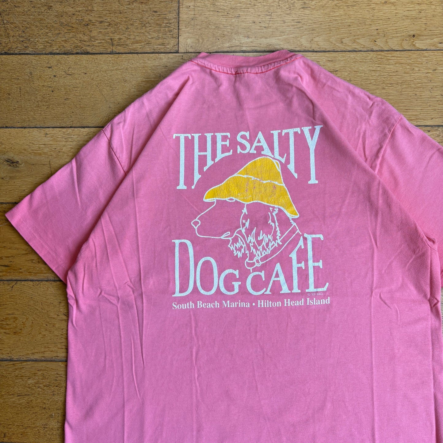 Vintage 1989 Salty Dog Cafe Pink Single Stitch Graphic T-Shirt - L