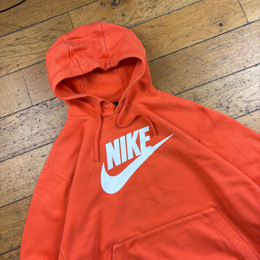 Vintage Nike Orange Hoodie Sweatshirt - XL