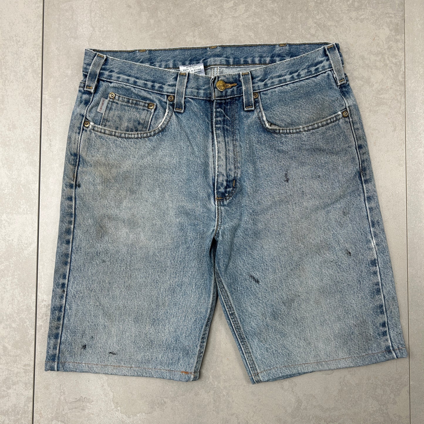 Vintage Carhartt Workwear Baggy Blue Carpenter Shorts - 33