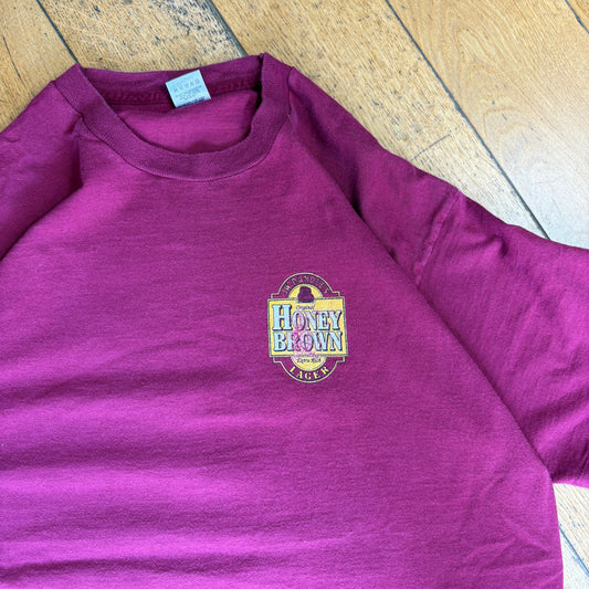 Vintage 90s Beer Burgundy Single Stitch Graphic T-Shirt - XL