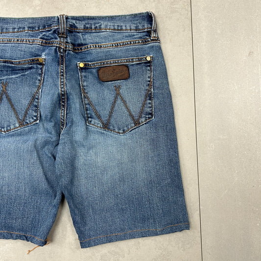 Vintage Wrangler Blue Denim Carpenter Shorts - 31