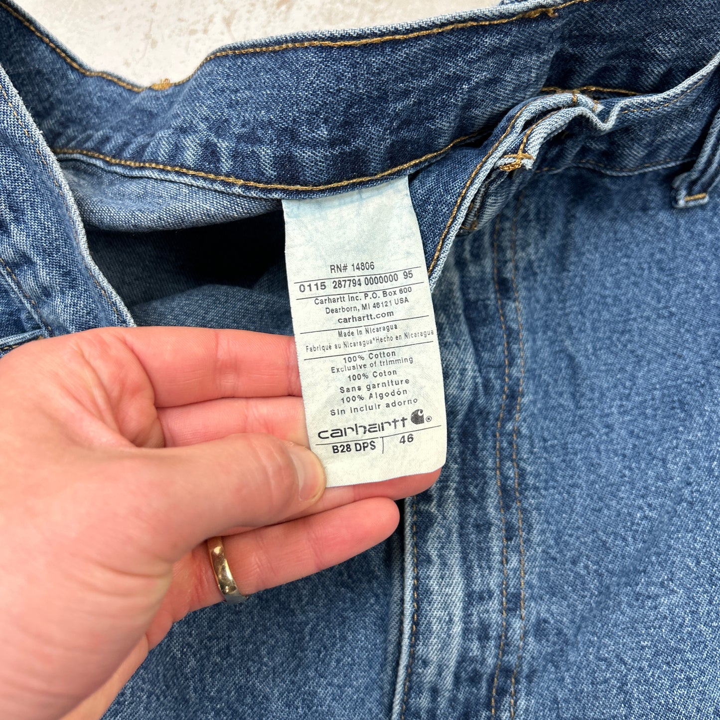 Vintage Carhartt Workwear Baggy Carpenter Blue Shorts - 46