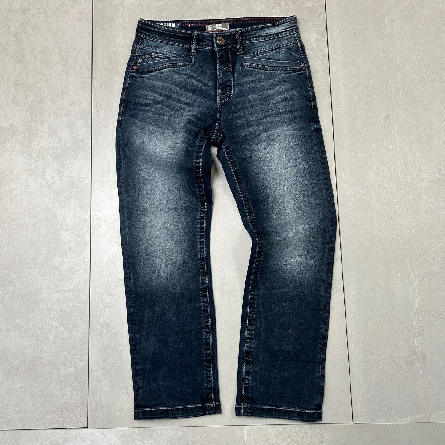 Vintage Embroidered Hip Hop Baggy Blue Jeans - 33