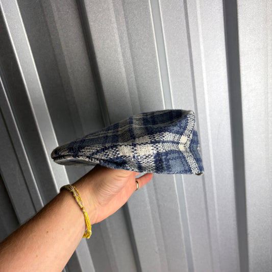 Kangol Blue Check 90s Flat Cap - S