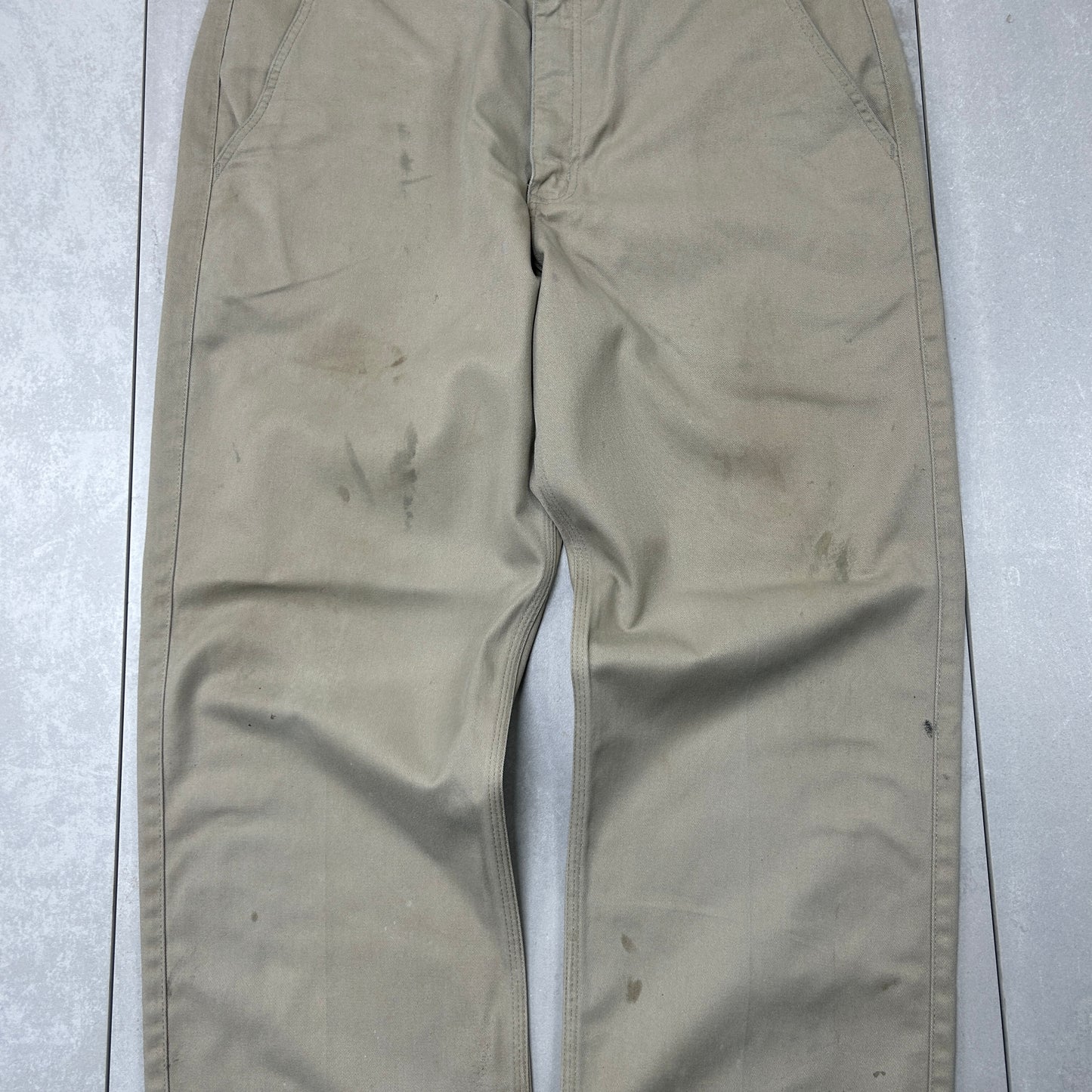 Vintage Carhartt Cream Workwear Carpenter Baggy Trousers - 38