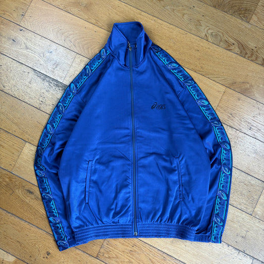 Vintage ASICs Blue Tracksuit Track Shell Windbreaker Jacket and Bottoms - M/L
