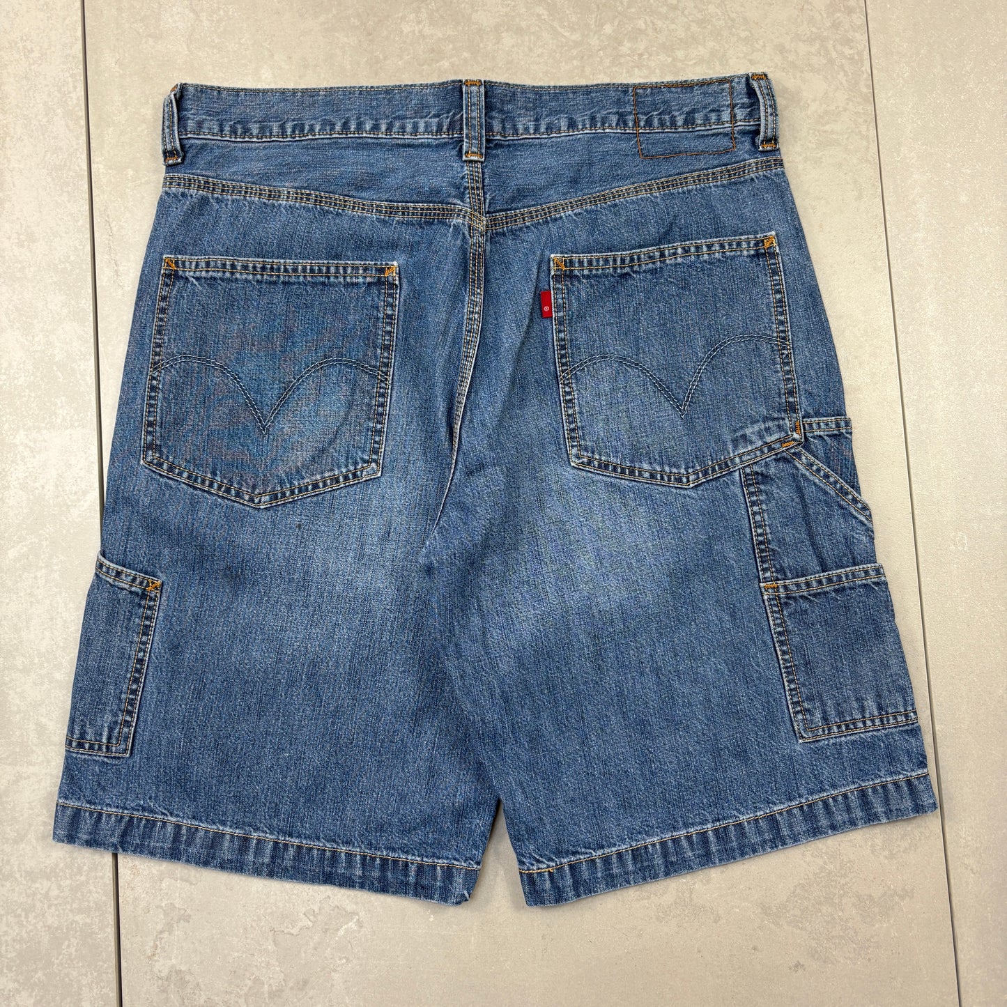 Vintage Levis Carpenter Blue Baggy Denim Shorts - 36