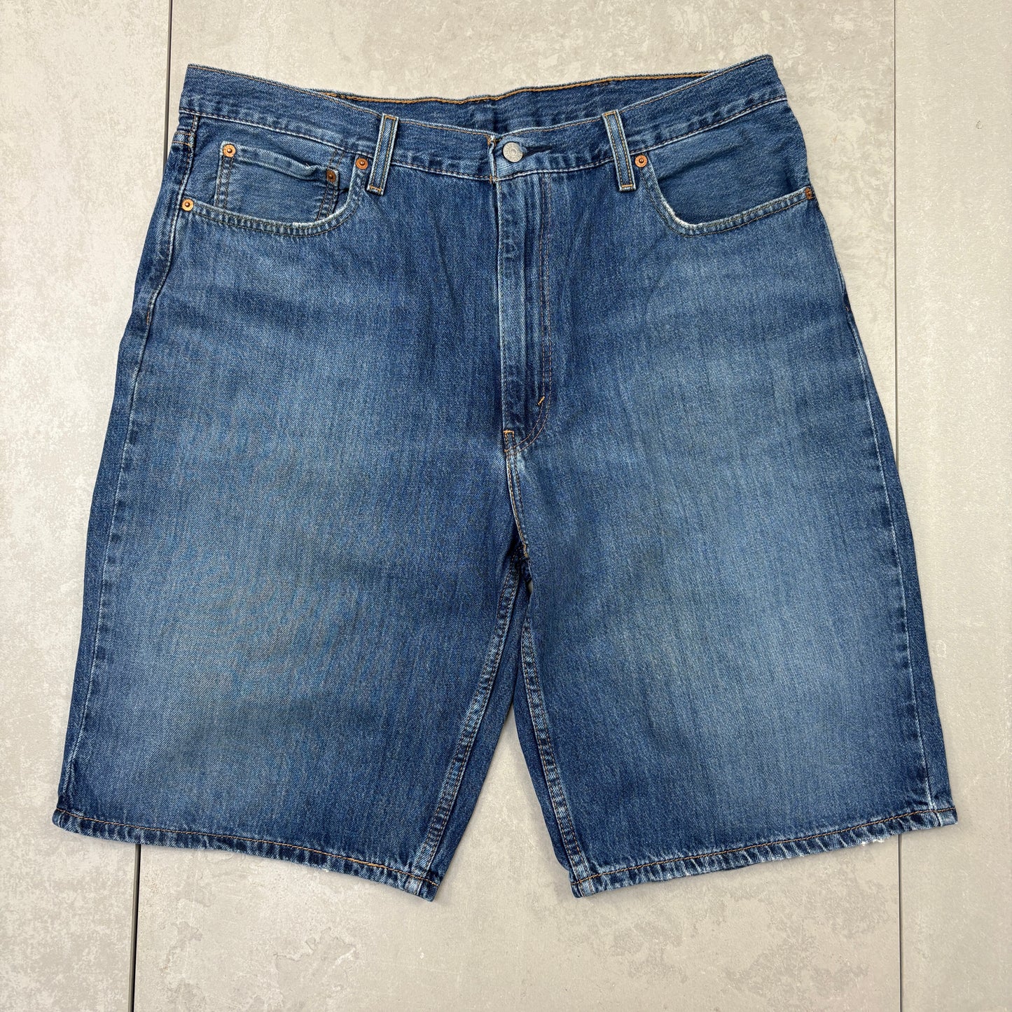 Vintage Levis 469 Baggy Blue Denim Shorts - 38
