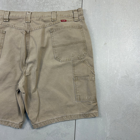 Vintage Wrangler Cream Workwear Carpenter Baggy Shorts - 42