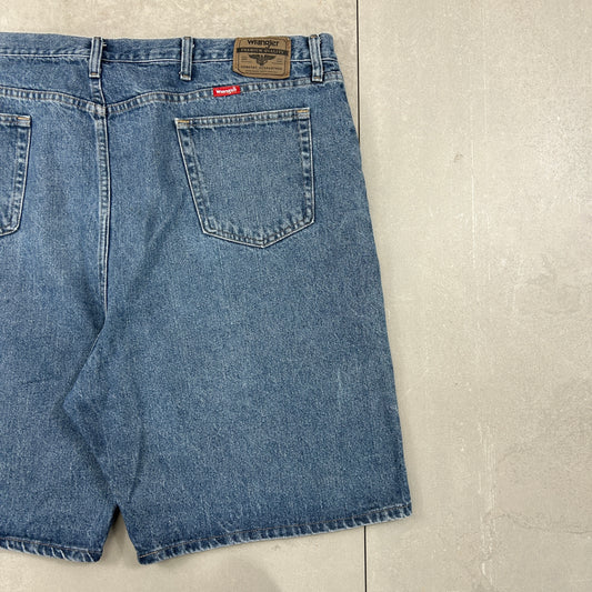 Vintage Wrangler Blue Denim Carpenter Baggy Shorts - 48