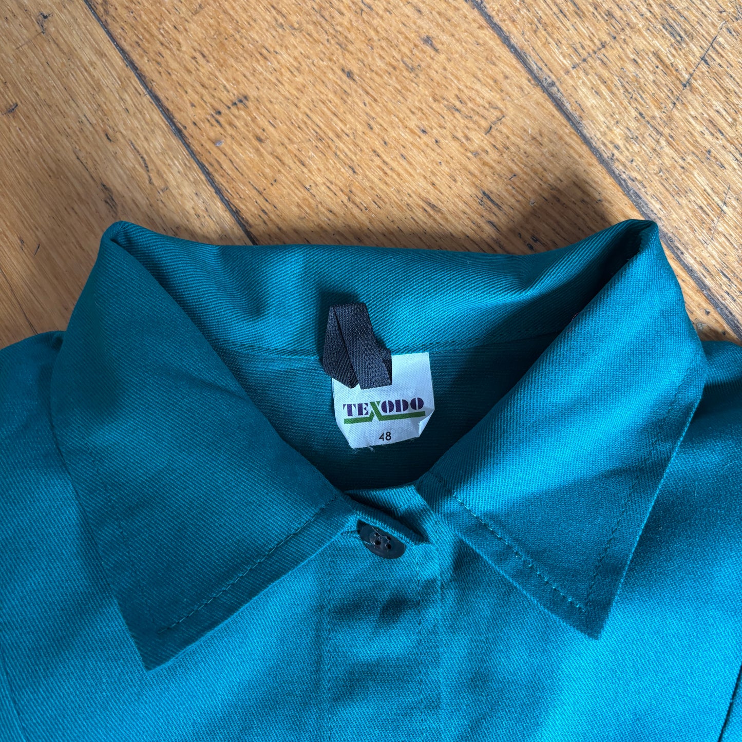 Vintage French Chore Workwear Jacket Green Overcoat - M