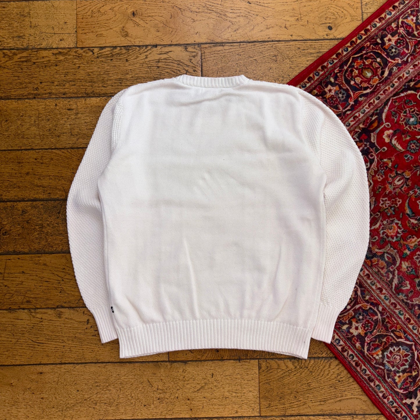 Vintage Nautica Cream Cable Fisherman Embroidered Knit Jumper - M