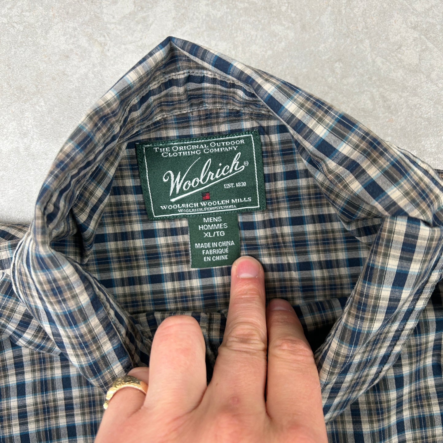 Vintage Woolrich Blue Check Shirt - XL