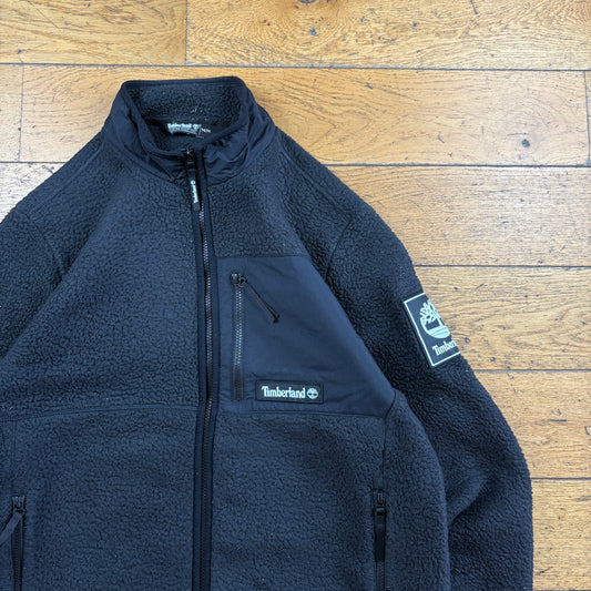Vintage Timberland Black Embroidered Fleece Sweatshirt - M