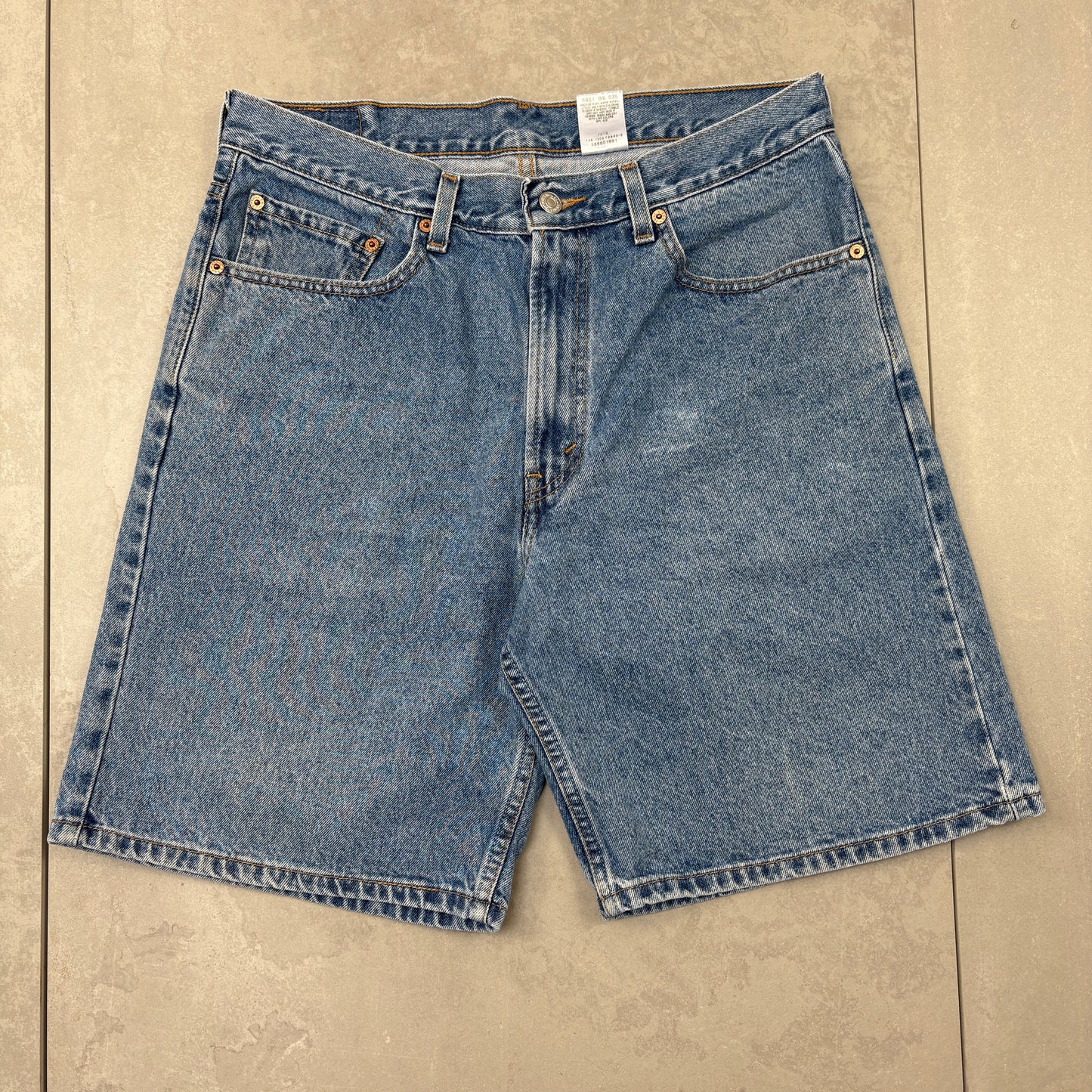 Vintage Levis 550 Baggy Blue Denim Shorts - 33