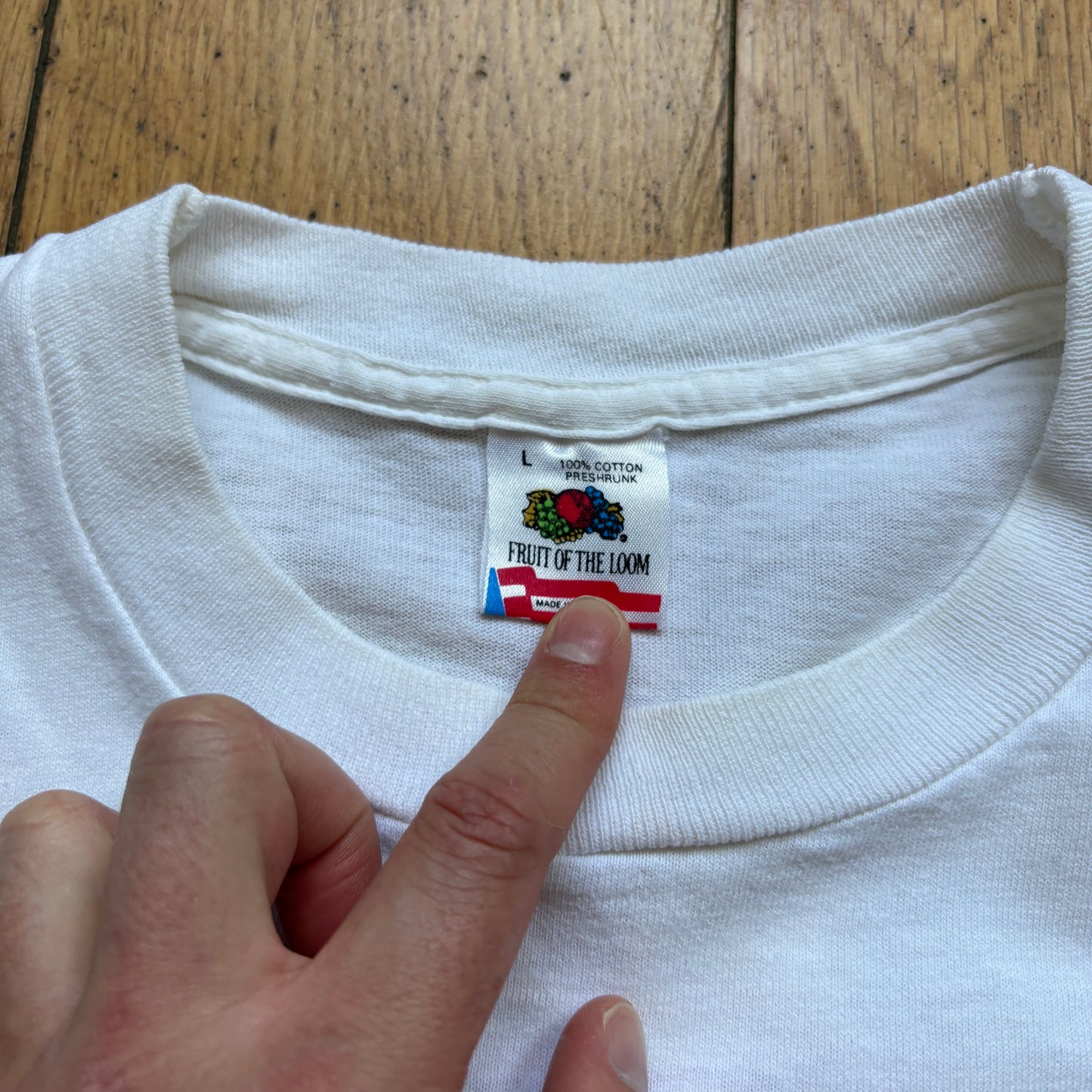 Vintage 1989 T Bird Car Single Stitch White Graphic T-Shirt - S