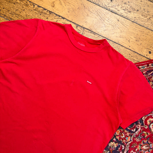 Vintage Supreme Mini Box Logo Red Heavyweight T-Shirt - L
