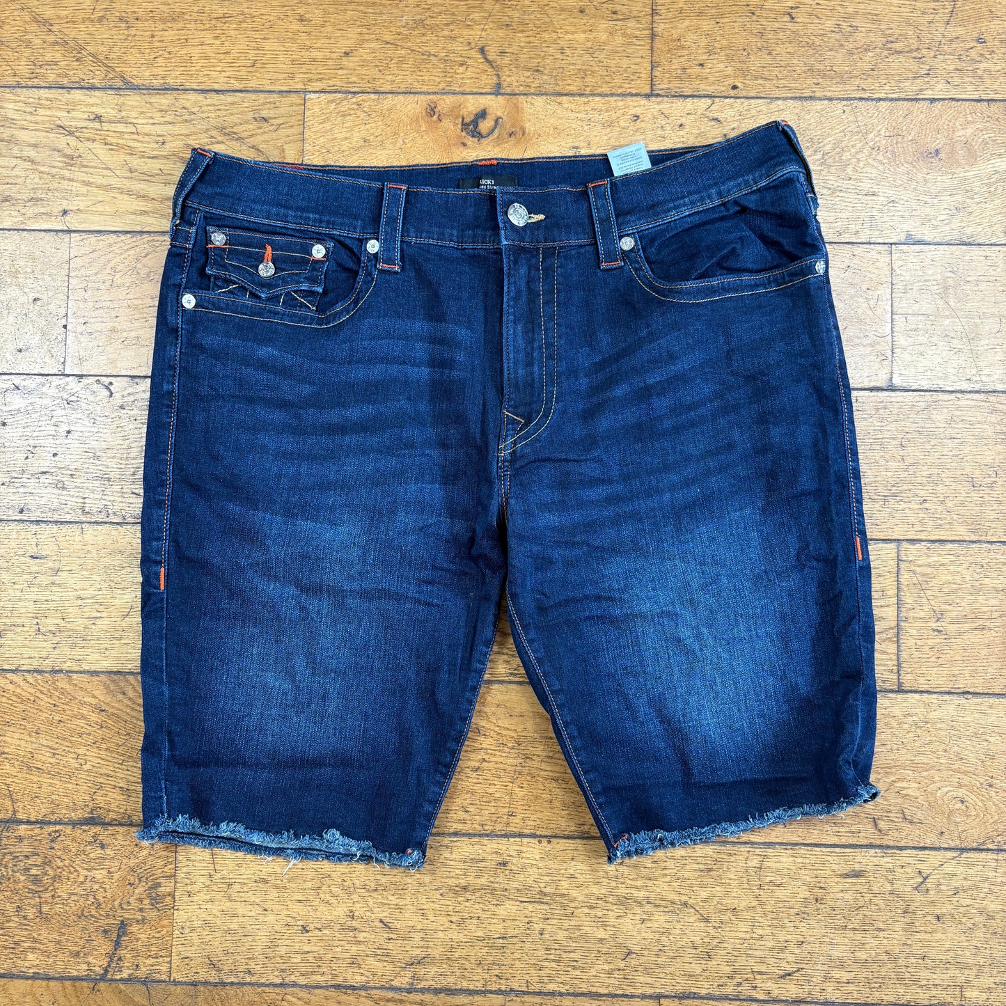 Vintage True Religion Blue Embroidered Y2K Shorts Jorts - 40