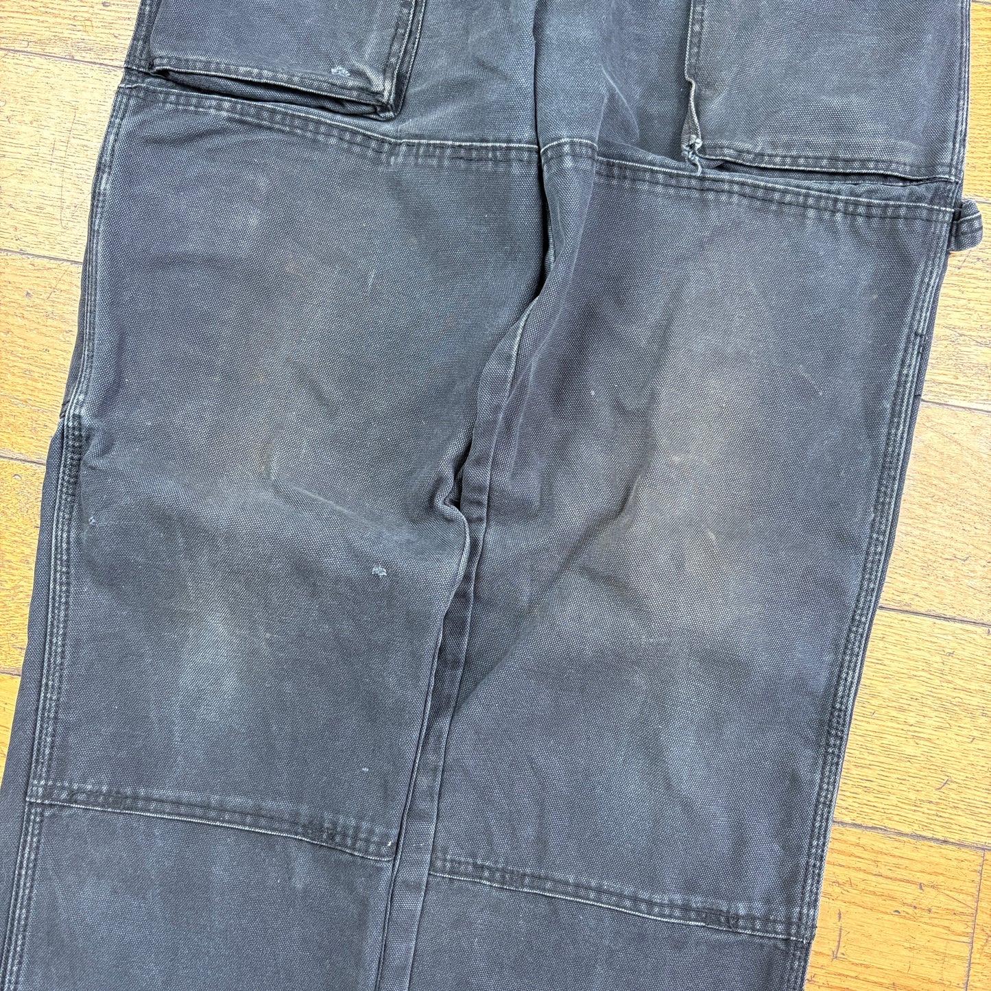 Vintage Dickies Black Double Knee Workwear Carpenter Baggy Trousers - 34