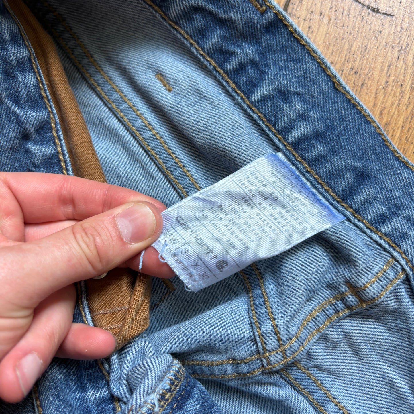 Vintage Carhartt Workwear Carpenter Baggy Blue Jeans Trousers - 36