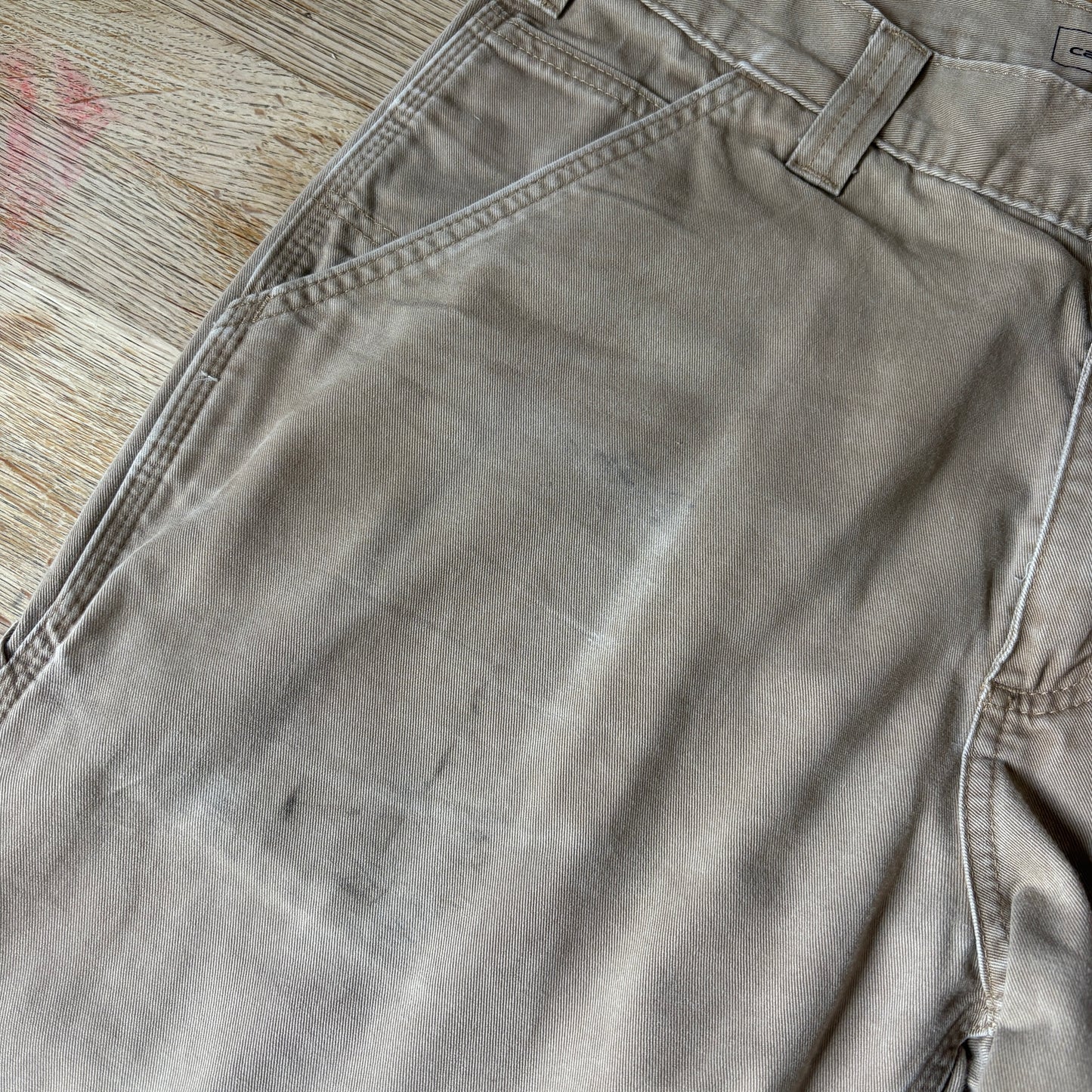 Vintage Carhartt Brown Cream Workwear Carpenter Baggy Trousers - 35S