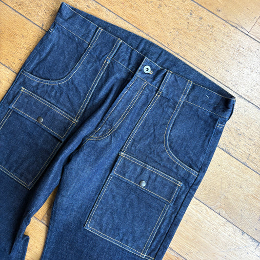 Vintage Michael Bastian Selvedge Denim Straight Leg Cargo Dark Blue Jeans - 36