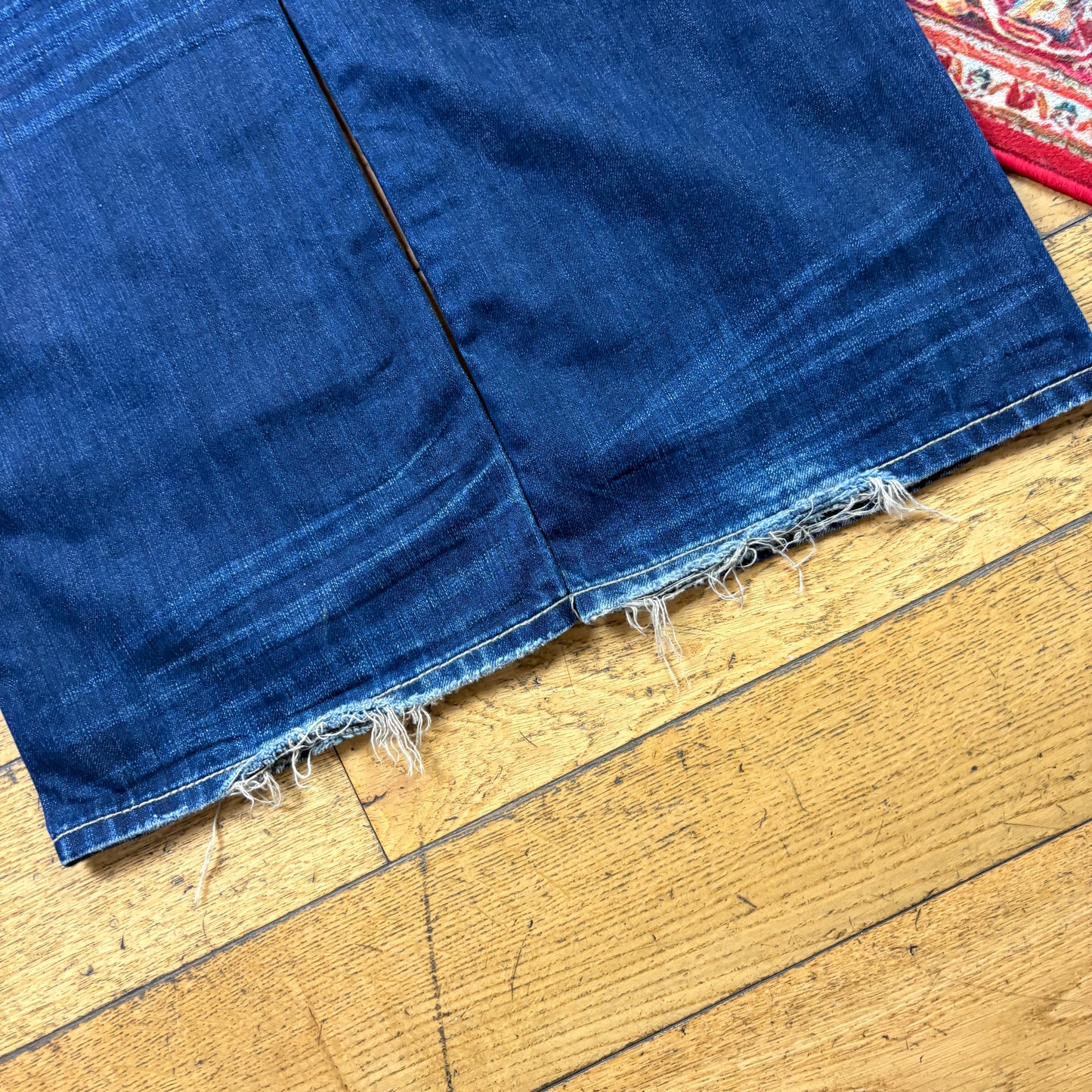 Vintage Mek Blue Embroidered Y2K Hip Hop Baggy Jeans - 38