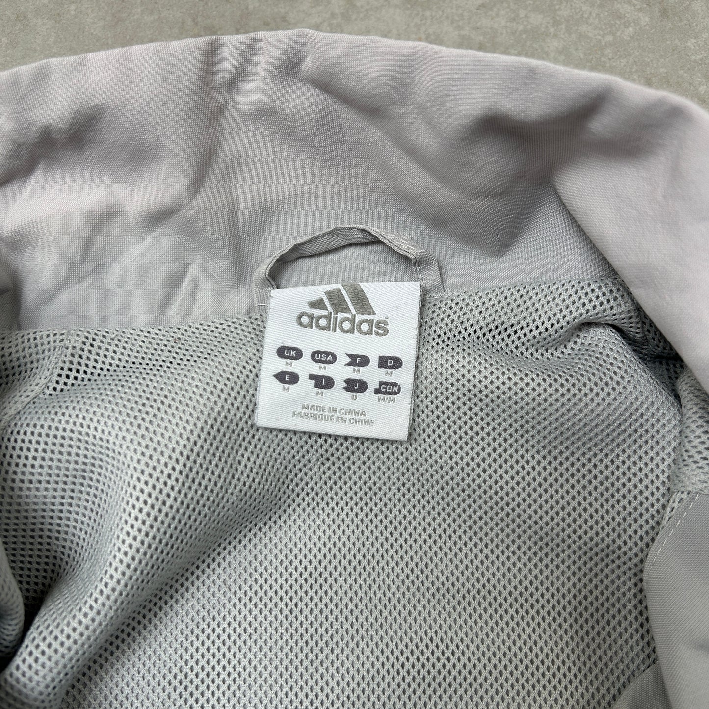 Vintage Adidas Grey Tracksuit Track Shell Windbreaker Jacket - M