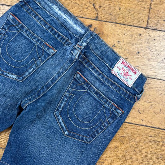 Vintage True Religion Embroidered Y2K Blue Shorts Jorts - Size 10