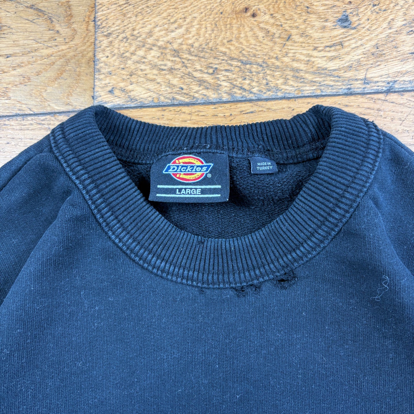 Vintage Dickies Black Spellout Embroidered Sweatshirt - M