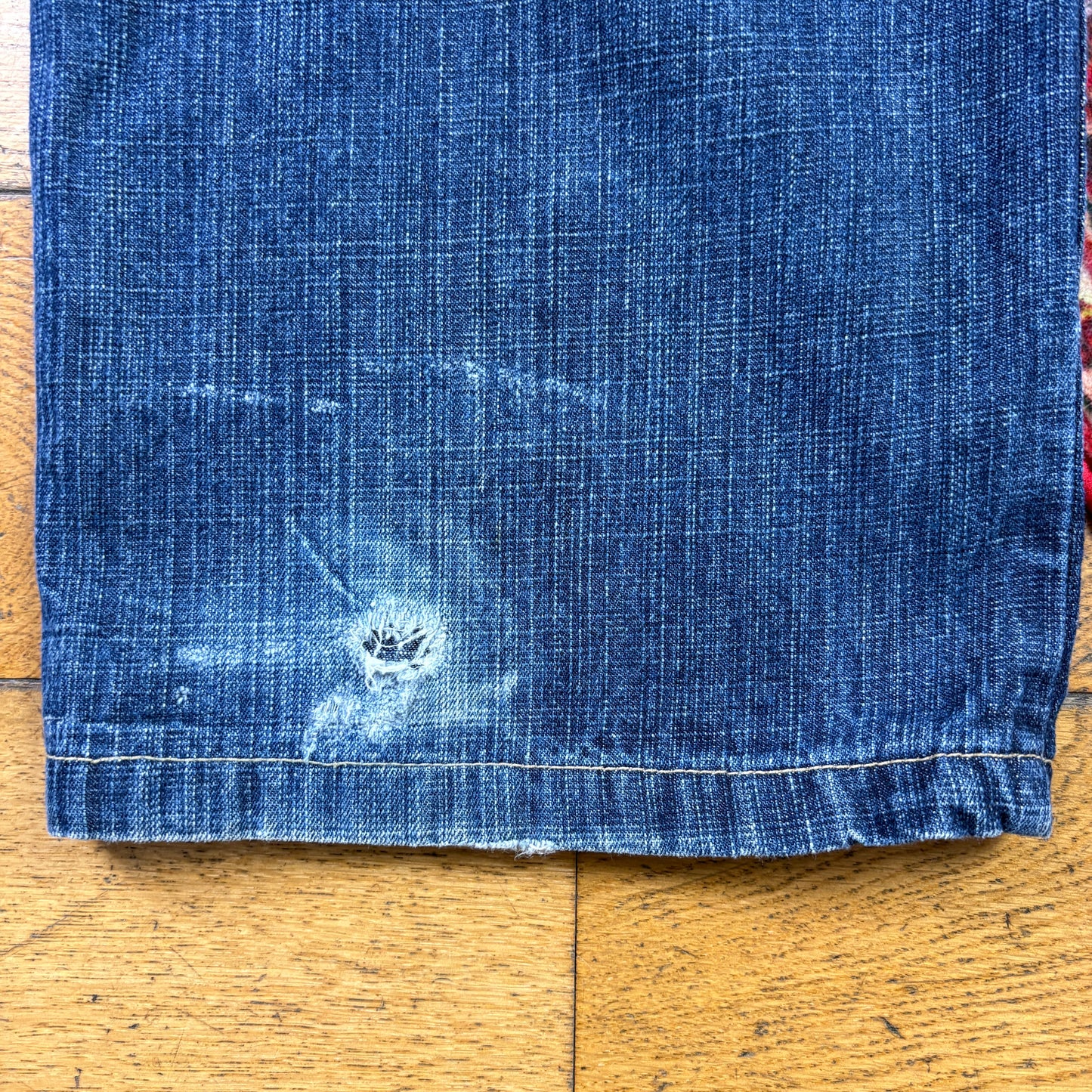 Vintage 5ive Jungle Blue Embroidered Y2K Hip Hop Baggy Jeans - 38