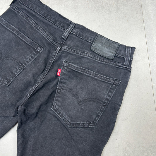 Vintage Levis 502 Black Slim Denim Shorts - 30