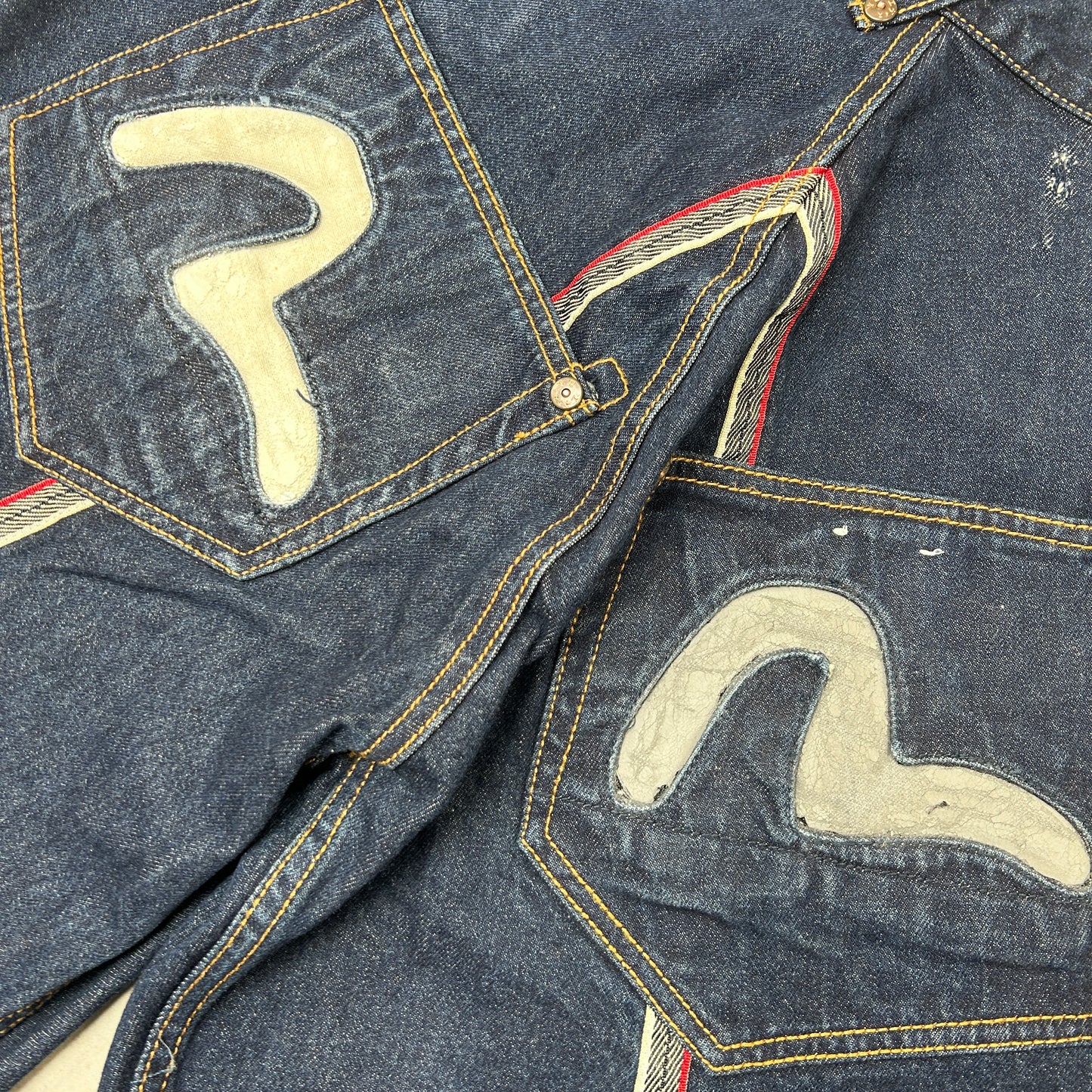 Vintage Evisu Embroidered Hip Hop Blue Baggy Jeans - 40