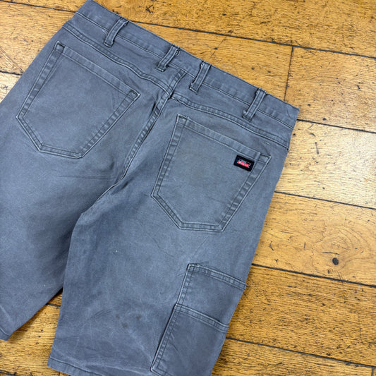 Vintage Dickies Workwear Carpenter Grey Baggy Shorts - 32