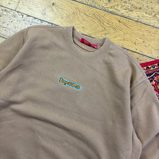 Vintage Supreme Brown Embroidered Sweatshirt - L