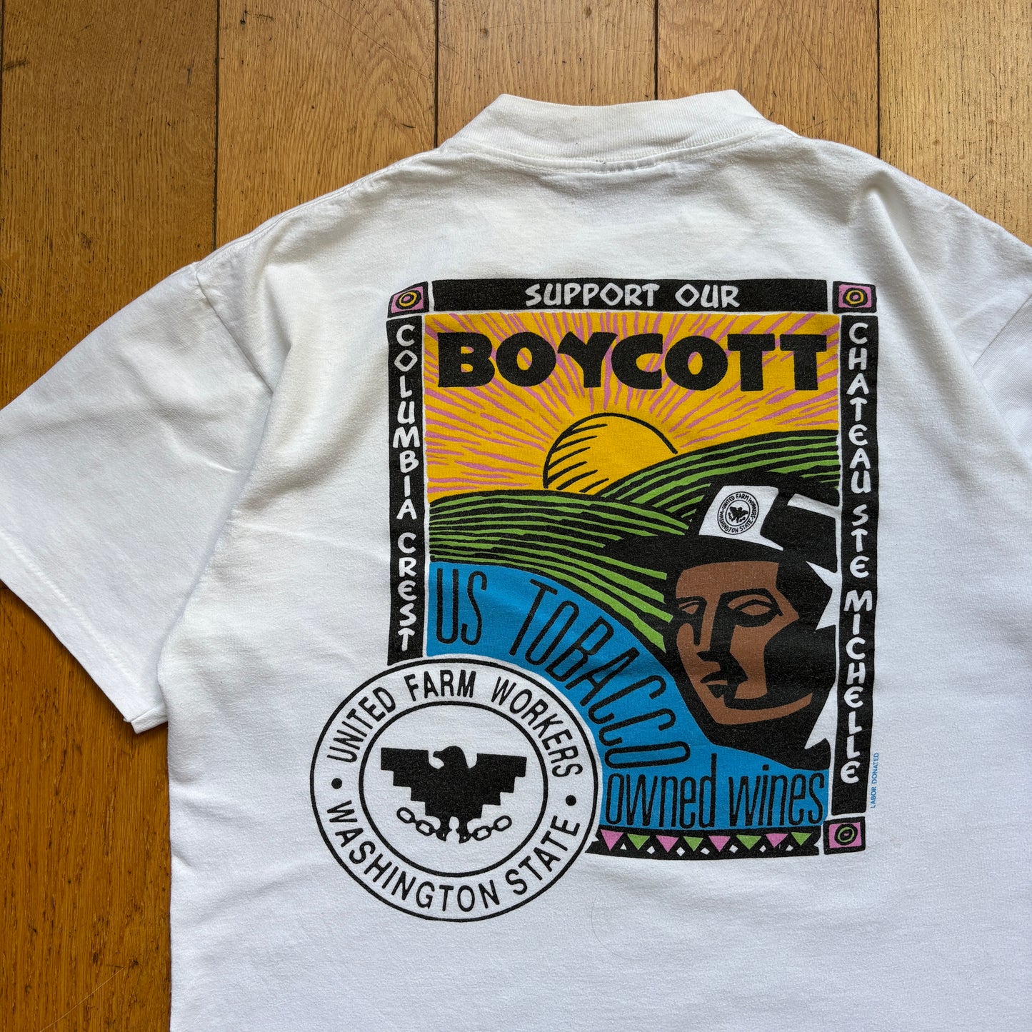 Vintage 90s Single Stitch White Graphic T-Shirt - M