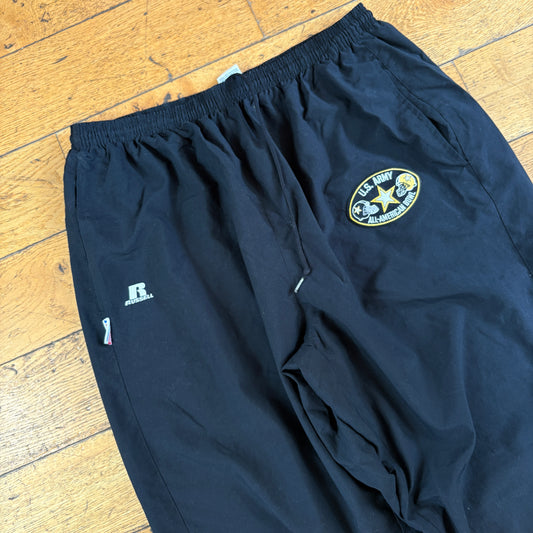 Vintage Russell Athletic Black Baggy Tracksuit Sweatpants Track Bottoms - XL