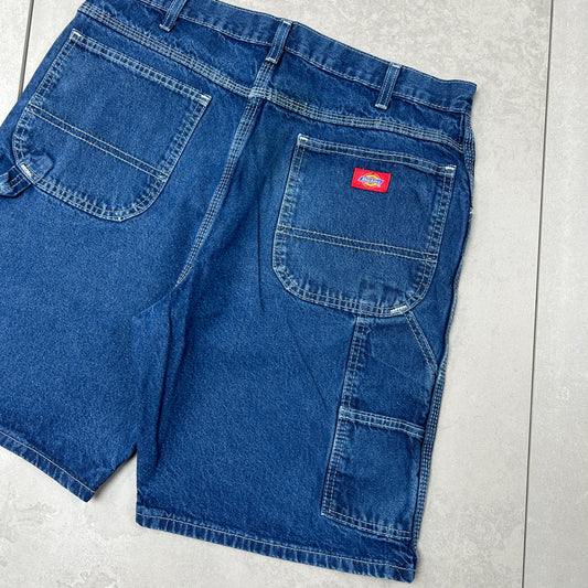 Vintage Dickies Workwear Carpenter Baggy Blue Shorts - 35