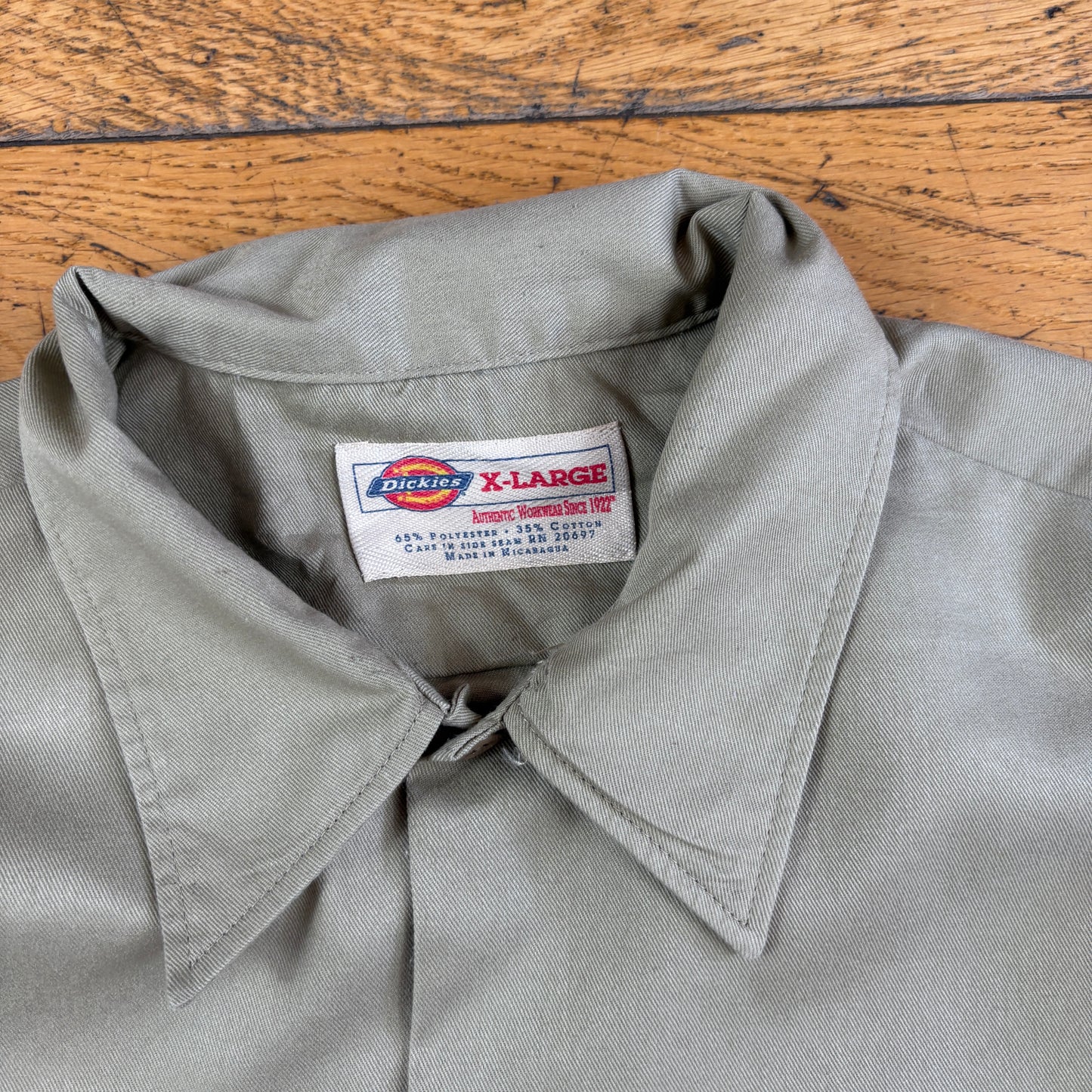 Vintage Dickies Cream Brown Workwear Shirt - XL