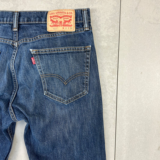 Vintage Levis 505 Straight Dark Blue Denim Jeans - 31