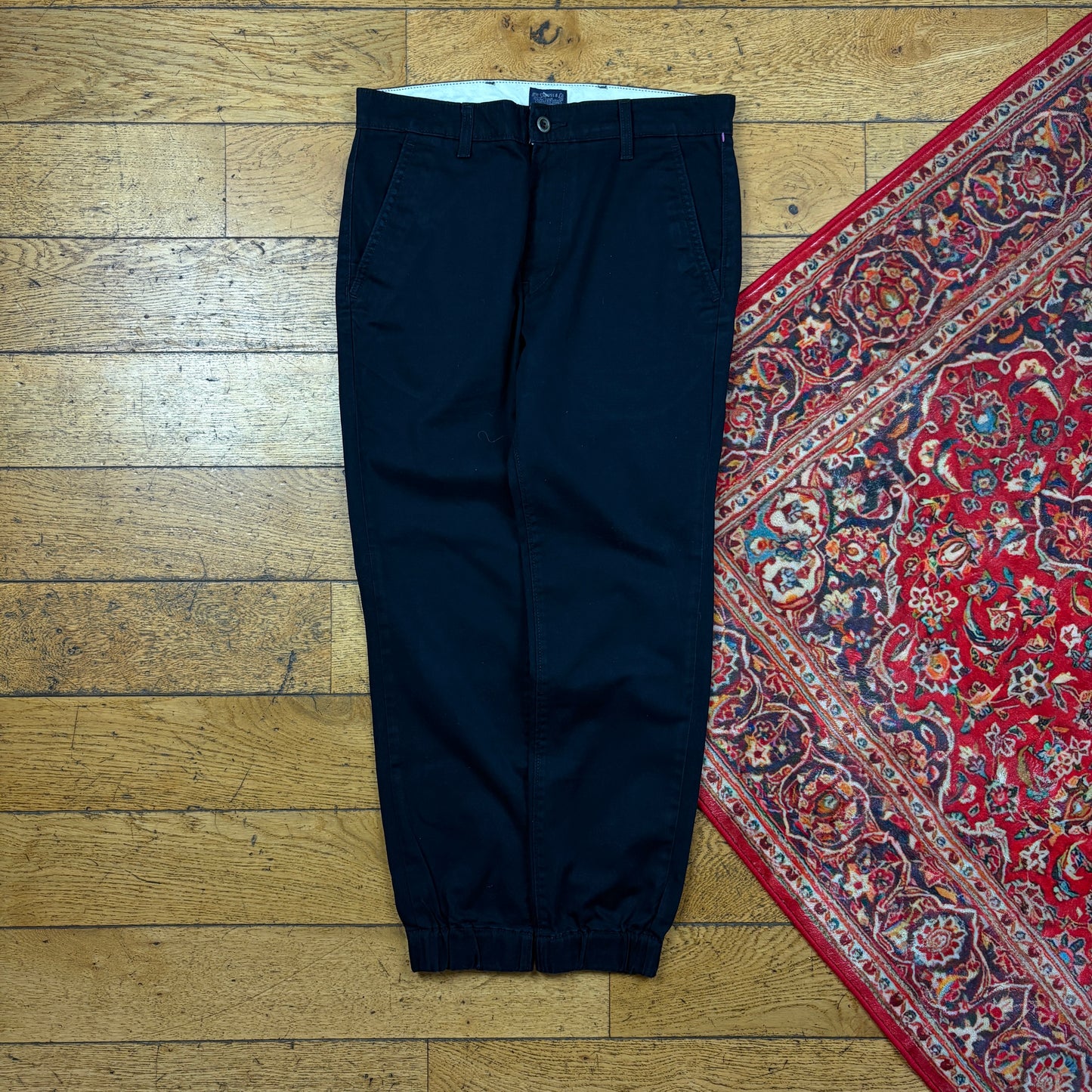 Vintage Black Levis Tapered Womens Chino Trousers - Size 12
