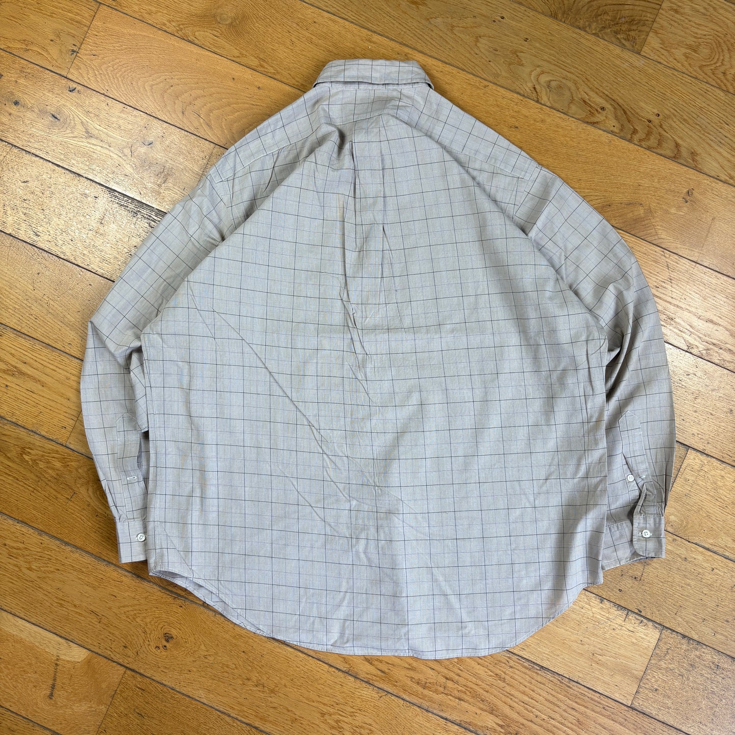 Vintage Ralph Lauren Cream Check Embroidered Shirt - XXL
